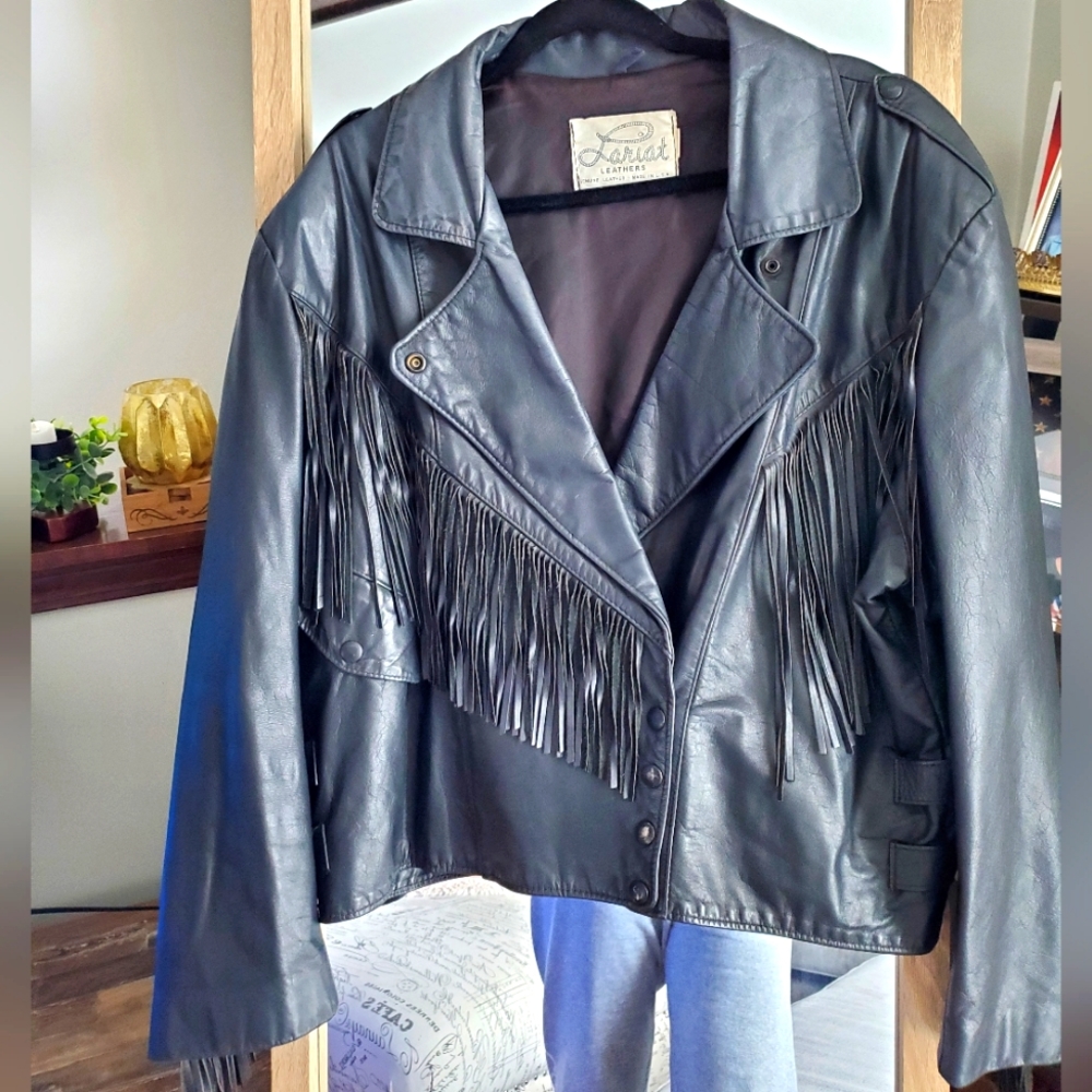 Vintage Leather Fringe Jacket